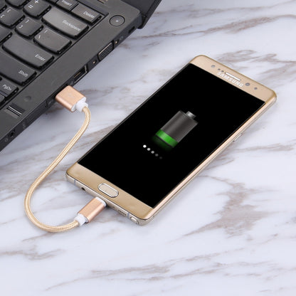 Woven Style USB-C / Type-C 3.1 Male to USB 2.0 Male Data Sync Charging Cable, Cable Length: 20cm(Gold) by buy2fix