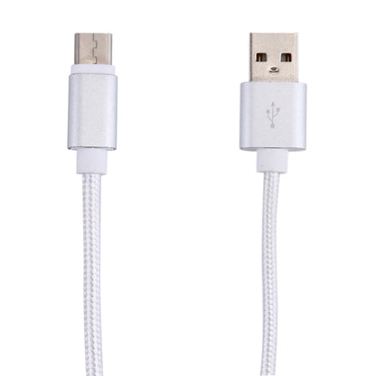 Woven Style USB-C / Type-C 3.1 Male to USB 2.0 Male Data Sync Charging Cable, Cable Length: 20cm(Silver) by buy2fix