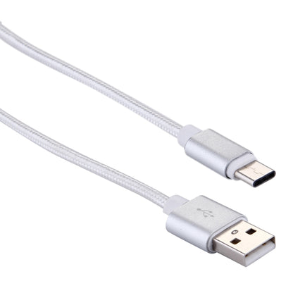 Woven Style USB-C / Type-C 3.1 Male to USB 2.0 Male Data Sync Charging Cable, Cable Length: 20cm(Silver) by buy2fix