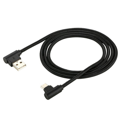 1m USB to USB-C / Type-C Nylon Weave Style Double Elbow Charging Cable(Black) by buy2fix
