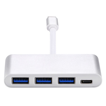 4 in 1 3 x USB 3.0 Ports & USB-C / Type-C Female to USB-C / Type-C Male Hub Splitter Adapter(Silver) - Computer & Networking by buy2fix | Online Shopping UK | buy2fix