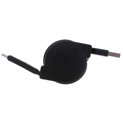 1m 2A Two in One Retractable Micro USB to Type-C Data Sync Charging Cable, For Galaxy, Huawei, Xiaomi, LG, HTC and Other Smart Phones, Rechargeable Devices(Black) by buy2fix