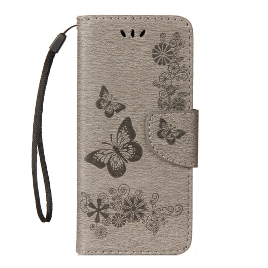 For Galaxy S9 Vintage Embossed Floral Butterfly Pattern Horizontal Flip Leather Case with Card Slot & Holder & Wallet & Lanyard(Grey) by buy2fix