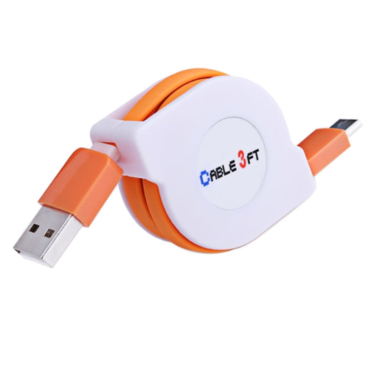 1m 2A 110 Copper Core Wires Retractable USB-C / Type-C to USB Data Sync Charging Cable(Orange) by buy2fix