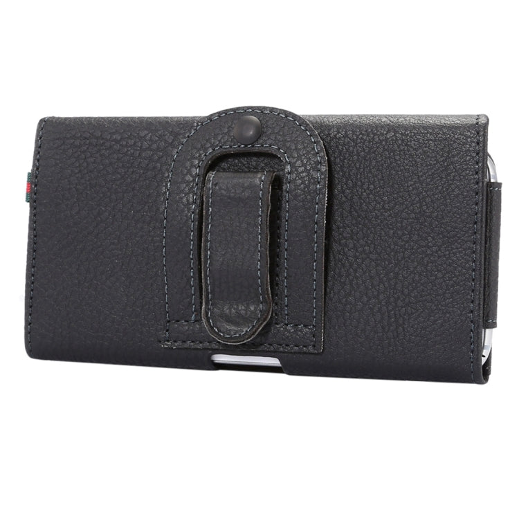 Universal Litchi Texture Vertical Flip Thwartwise PU Leather Case / Waist Bag with Back Splint & Card Slots & 15cm Lanyard for Galaxy S7 Edge & S7 & S6 Edge & S6, Huawei P9 & P9 Lite & P9 Plus & Sony ... 5, Xiaomi Redmi 4, Size: 15.5 x 8 x 1.8 cm (Black) by buy2fix