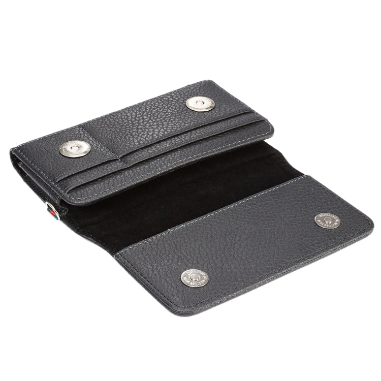 Universal Litchi Texture Vertical Flip Thwartwise PU Leather Case / Waist Bag with Back Splint & Card Slots & 15cm Lanyard for Galaxy S7 Edge & S7 & S6 Edge & S6, Huawei P9 & P9 Lite & P9 Plus & Sony ... 5, Xiaomi Redmi 4, Size: 15.5 x 8 x 1.8 cm (Black) by buy2fix