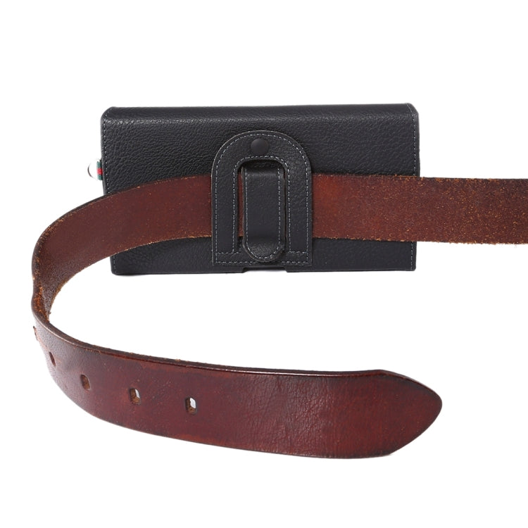 Universal Litchi Texture Vertical Flip Thwartwise PU Leather Case / Waist Bag with Back Splint & Card Slots & 15cm Lanyard for Galaxy S7 Edge & S7 & S6 Edge & S6, Huawei P9 & P9 Lite & P9 Plus & Sony ... 5, Xiaomi Redmi 4, Size: 15.5 x 8 x 1.8 cm (Black) by buy2fix