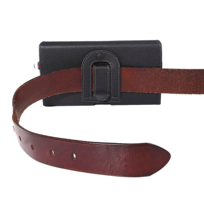 Universal Litchi Texture Vertical Flip Thwartwise PU Leather Case / Waist Bag with Back Splint & Card Slots & 15cm Lanyard for Galaxy S7 Edge & S7 & S6 Edge & S6, Huawei P9 & P9 Lite & P9 Plus & Sony ... 5, Xiaomi Redmi 4, Size: 15.5 x 8 x 1.8 cm (Black) by buy2fix