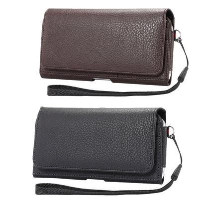 Universal Litchi Texture Vertical Flip Thwartwise PU Leather Case / Waist Bag with Back Splint & Card Slots & 15cm Lanyard for Galaxy S7 Edge & S7 & S6 Edge & S6, Huawei P9 & P9 Lite & P9 Plus & Sony ... 5, Xiaomi Redmi 4, Size: 15.5 x 8 x 1.8 cm (Black) by buy2fix