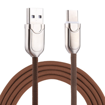 1m 2A USB-C / Type-C to USB 2.0 Data Sync Quick Charger Cable(Brown) by buy2fix