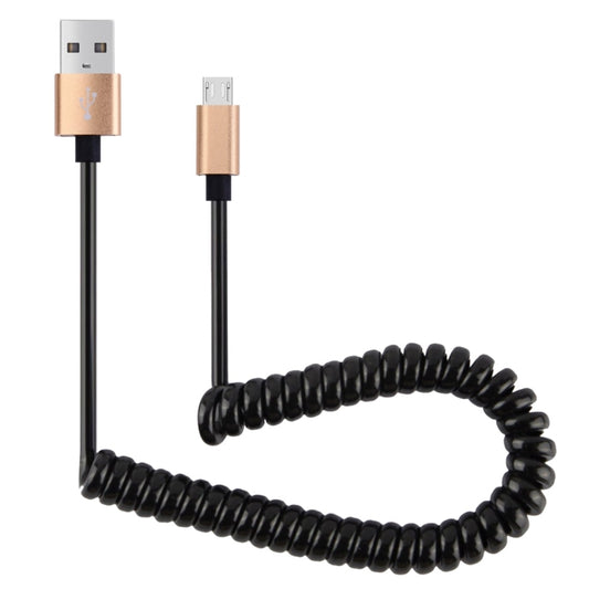 30cm to 100cm High Speed Spring Style Micro USB to USB 2.0 Flexible Elastic Spring Coiled Cable USB Data Sync Cable , For Galaxy, Huawei, Xiaomi, LG, HTC, Sony and Other Smart Phones(Gold) - Micro USB Cable by buy2fix | Online Shopping UK | buy2fix