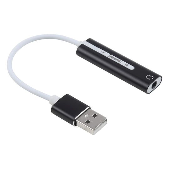 Aluminiumgehäuse 3,5-mm-Klinke Externe USB-Soundkarte HIFI Magic Voice 7.1-Kanal-Adapter Free Drive für Computer, Desktop, Lautsprecher, Headset (Schwarz)