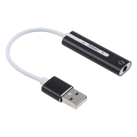 Aluminum Shell 3.5mm Jack External USB Sound Card HIFI Magic Voice 7.1 Channel Adapter Free Drive for Computer, Desktop, Speakers, Headset (Black) - USB Sound by buy2fix | Online Shopping UK | buy2fix