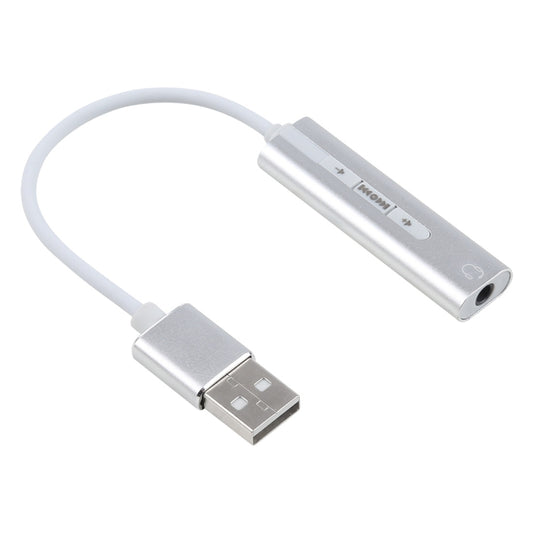 Aluminum Shell 3.5mm Jack External USB Sound Card HIFI Magic Voice 7.1 Channel Adapter Free Drive for Computer, Desktop, Speakers, Headset (Silver) - USB Sound by buy2fix | Online Shopping UK | buy2fix