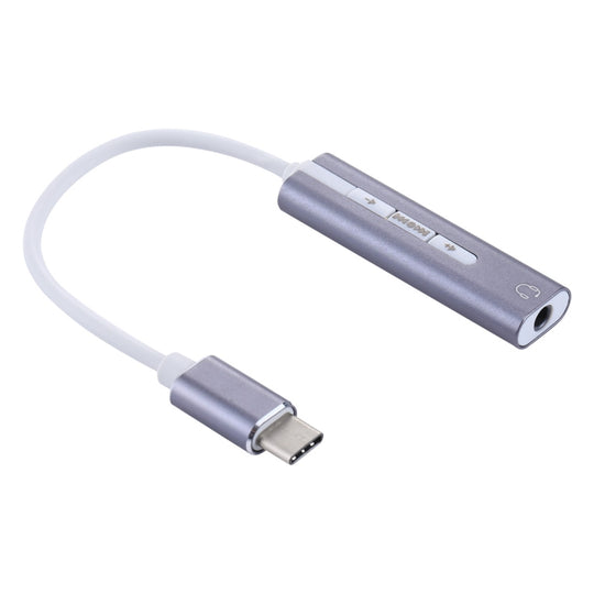 Aluminiumgehäuse 3,5-mm-Klinke Externe USB-C / Typ-C-Soundkarte HIFI Magic Voice 7.1-Kanal-Konverter-Adapter Free Drive(Grau)