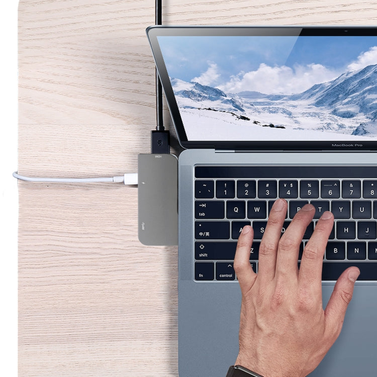 Double USB-C / Type-C to PD Port + USB 3.0 + HDMI Multifunctional Extension HUB Adapter by buy2fix