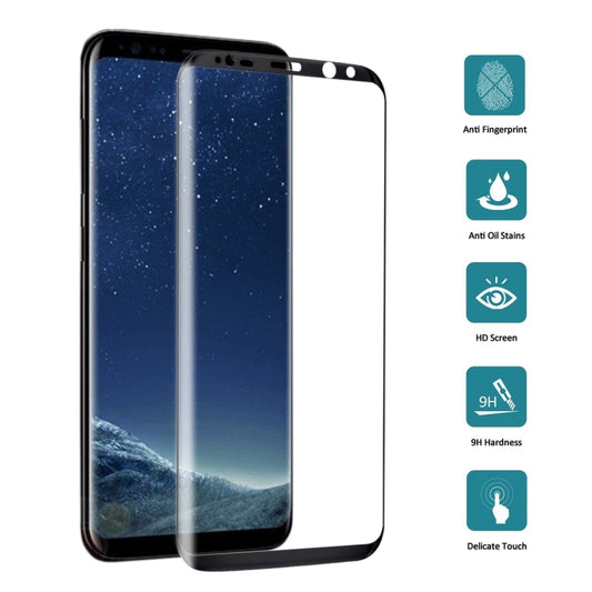 Full Screen Edge Glue Tempered Glass Screen Protector For Galaxy S8+ / G955(Black) - Galaxy Tempered Glass by buy2fix | Online Shopping UK | buy2fix