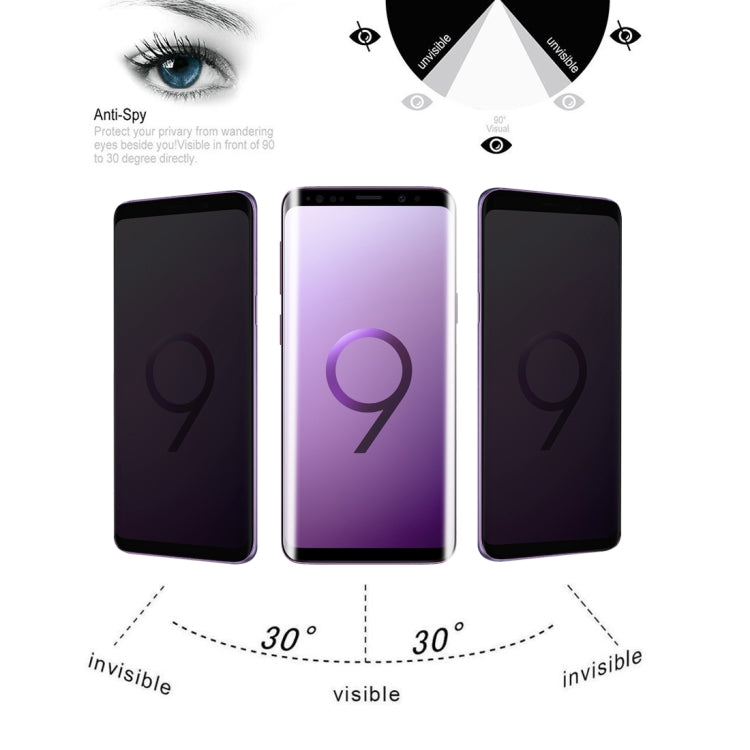 Privacy Anti-glare 0.26mm 9H 3D Tempered Glass Film for Galaxy S9+ by buy2fix