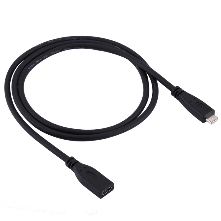 1m USB-C / Type-C 3.1 Male to USB-C / Type-C Female Connector Adapter Cable(Black) by buy2fix