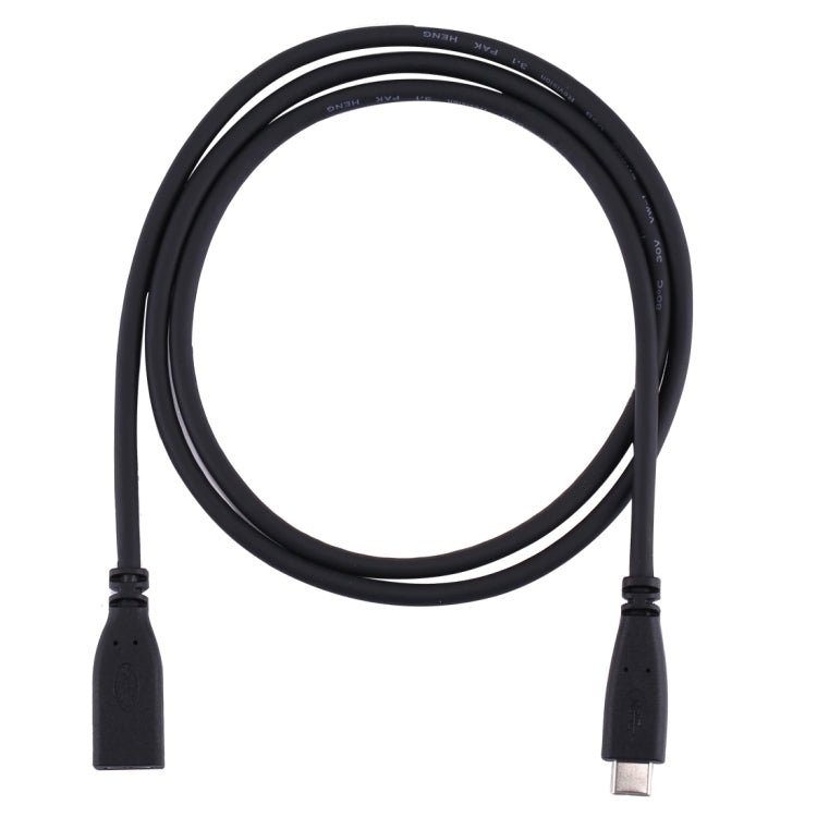 1m USB-C / Type-C 3.1 Male to USB-C / Type-C Female Connector Adapter Cable(Black) by buy2fix
