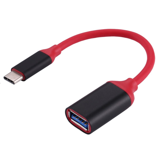 15cm Aluminum Alloy Head USB-C / Type-C 3.1 Male to USB 3.0 Female OTG Converter Adapter Cable(Red) by buy2fix