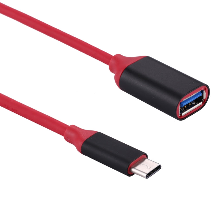 15cm Aluminum Alloy Head USB-C / Type-C 3.1 Male to USB 3.0 Female OTG Converter Adapter Cable(Red) by buy2fix