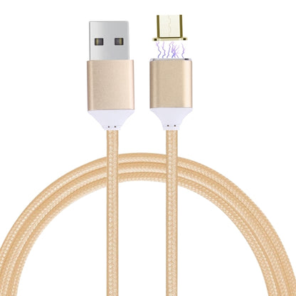 1M Woven Style 2.4A Micro USB to USB Data Sync Charging Cable Intelligent Metal Magnetism Cable, For Samsung, HTC, Sony, Huawei, Xiaomi, Meizu and other Android Devices(Gold) - Charging Cable & Head by buy2fix | Online Shopping UK | buy2fix