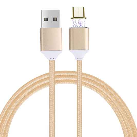 1M Woven Style 2.4A Micro USB to USB Data Sync Charging Cable Intelligent Metal Magnetism Cable, For Samsung, HTC, Sony, Huawei, Xiaomi, Meizu and other Android Devices(Gold) - Charging Cable & Head by buy2fix | Online Shopping UK | buy2fix