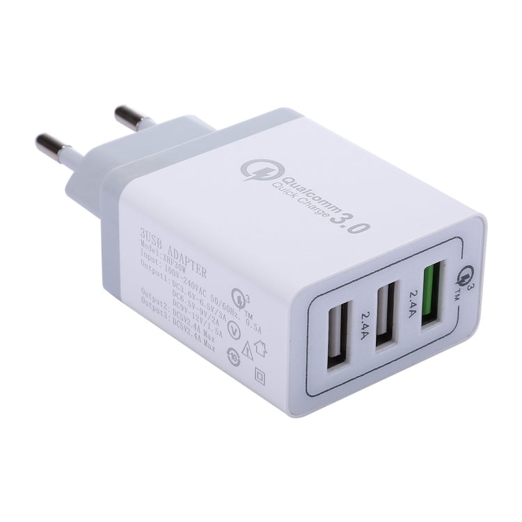 XHF30W 3 QC3.0 USB Fast Charging Wall Charger, EU Plug - USB Charger by buy2fix | Online Shopping UK | buy2fix