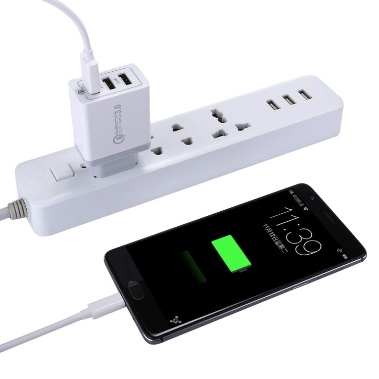 XHF30W 3 QC3.0 USB Fast Charging Wall Charger, EU Plug - USB Charger by buy2fix | Online Shopping UK | buy2fix