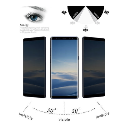 For Galaxy Note 8 0.26mm 9H Surface Hardness 3D Curved Privacy Anti-glare Non-full Screen Tempered Glass Screen Protector(Black) - Galaxy Tempered Glass by buy2fix | Online Shopping UK | buy2fix