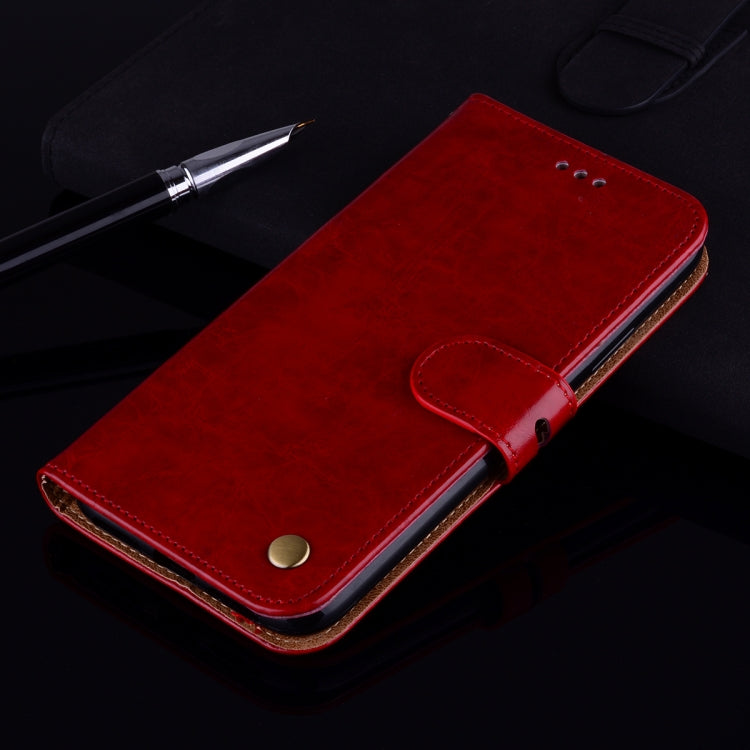 For Galaxy J3 (2017) / J330 (EU Version) Business Style Oil Wax Texture Horizontal Flip Leather Case with Holder & Card Slots & Wallet(Red) by buy2fix