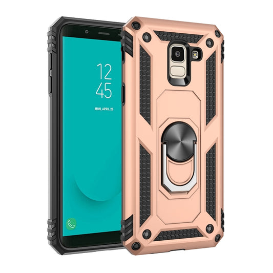 Armor Shockproof TPU + PC Protective Case for Galaxy J6 (2018), with 360 Degree Rotation Holder(Gold) by buy2fix