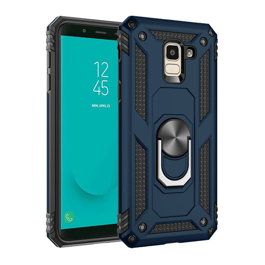 Armor Shockproof TPU + PC Protective Case for Galaxy J6 (2018), with 360 Degree Rotation Holder(Blue)