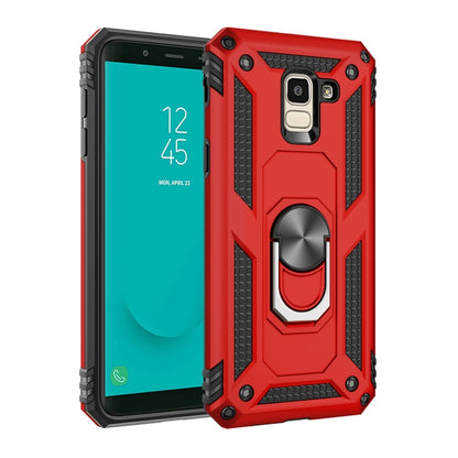 Armor Shockproof TPU + PC Protective Case for Galaxy J6 (2018), with 360 Degree Rotation Holder(Red) by buy2fix