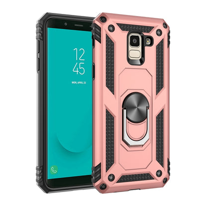 Armor Shockproof TPU + PC Protective Case for Galaxy J6 (2018), with 360 Degree Rotation Holder(Rose Gold) by buy2fix