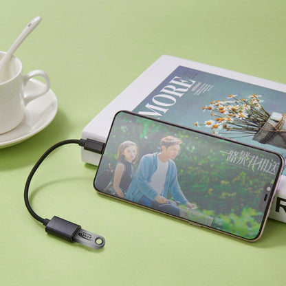 24cm 2A Micro USB to USB Aluminum Alloy Hose OTG Adapter Data Charging Cable with USB-C / Type-C Connector(Rose Gold) by buy2fix