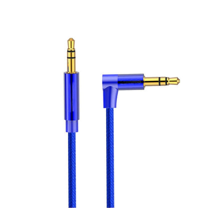 AV01 3.5mm Male to Male Elbow Audio Cable, Length: 50cm(Blue) by buy2fix