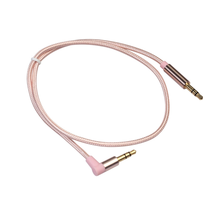 AV01 3.5mm Male to Male Elbow Audio Cable, Length: 50cm(Rose Gold) by buy2fix