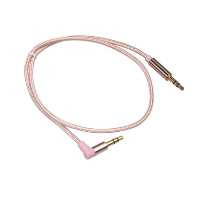 AV01 3.5mm Male to Male Elbow Audio Cable, Length: 50cm(Rose Gold) by buy2fix