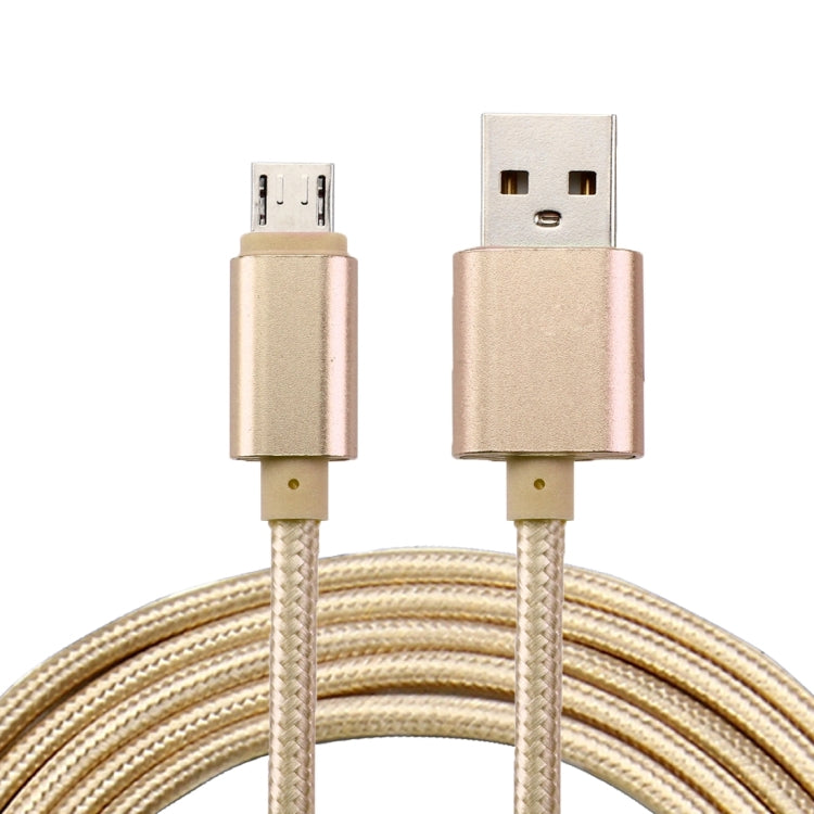 2m Woven Style Metal Head 84 Cores Micro USB to USB 2.0 Data / Charger Cable, For Samsung / Huawei / Xiaomi / Meizu / LG / HTC and Other Smartphones(Gold) by buy2fix