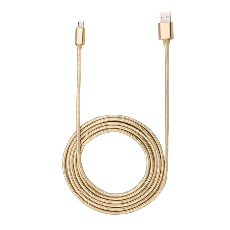 2m Woven Style Metal Head 84 Cores Micro USB to USB 2.0 Data / Charger Cable, For Samsung / Huawei / Xiaomi / Meizu / LG / HTC and Other Smartphones(Gold) by buy2fix