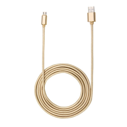 2m Woven Style Metal Head 84 Cores Micro USB to USB 2.0 Data / Charger Cable, For Samsung / Huawei / Xiaomi / Meizu / LG / HTC and Other Smartphones(Gold) by buy2fix