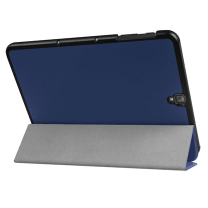 For Galaxy Tab S3 9.7 inch T820 / T825 Custer Texture Horizontal Flip Leather Case with 3-folding Holder(Dark Blue) - Other Galaxy Tab PC by buy2fix | Online Shopping UK | buy2fix