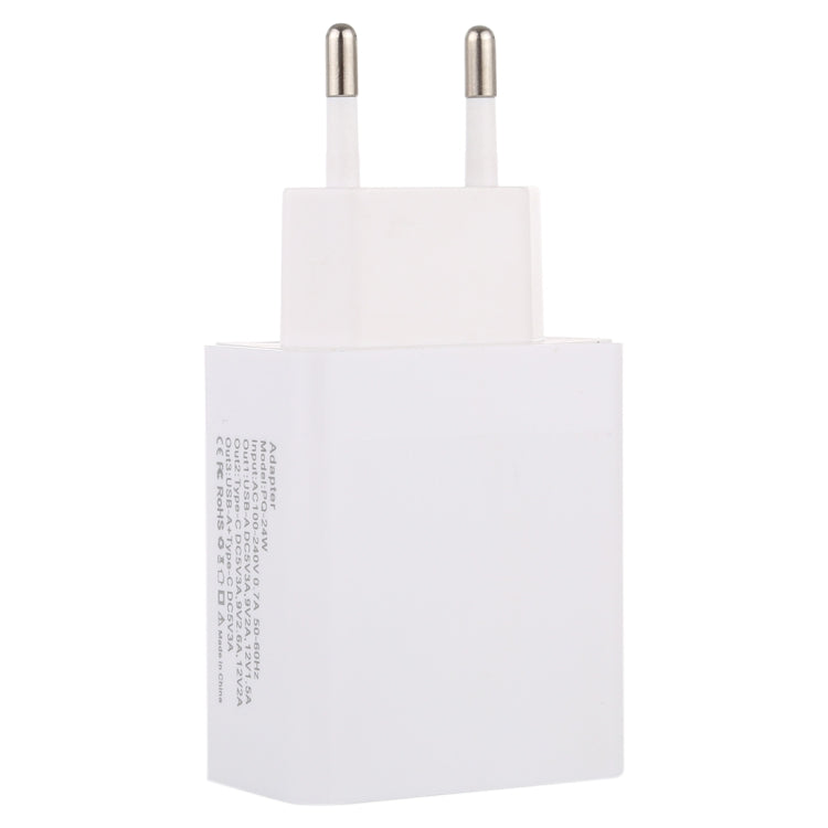 24W PD + QC3.0 Fast Charger Power Adapter Plug Adapter EU Plug - Plug Adaptor by buy2fix | Online Shopping UK | buy2fix