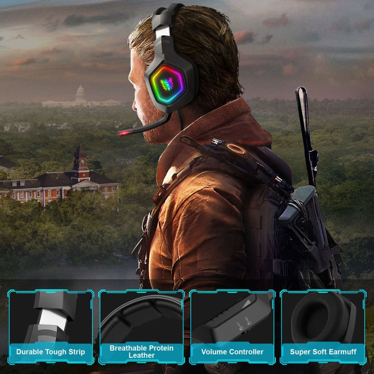 ONIKUMA K10 3.5mm Computer Games Wired Headset with RGB LED Light by ONIKUMA