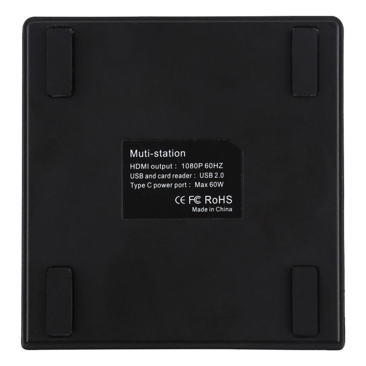 V105 USB-C / Type-C to USB 2.0 x 3 + USB-C / Type-C + HDMI + Audio Port + SD / TF Card Reader Multi-function Phone Stand HUB Docking Station by buy2fix