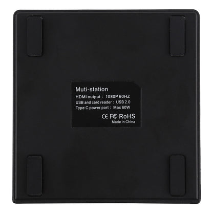 V105 USB-C / Type-C to USB 2.0 x 3 + USB-C / Type-C + HDMI + Audio Port + SD / TF Card Reader Multi-function Phone Stand HUB Docking Station by buy2fix