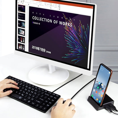 V105 USB-C / Type-C to USB 2.0 x 3 + USB-C / Type-C + HDMI + Audio Port + SD / TF Card Reader Multi-function Phone Stand HUB Docking Station by buy2fix