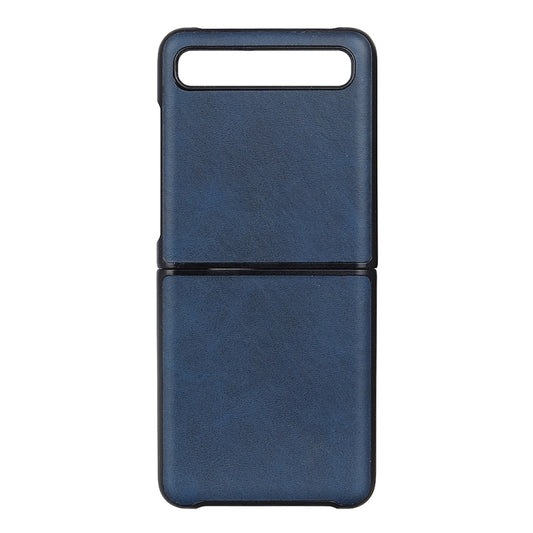 For Galaxy Z Flip Two-color Cow Leather Texture Folding Protective Case(Blue) by buy2fix